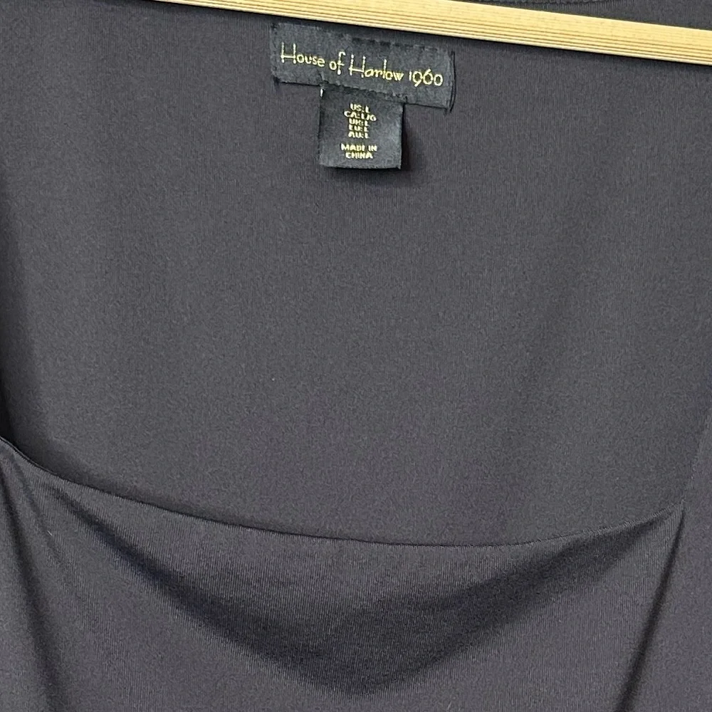 House of Harlow 1960 | Black Square Neck Bodysuit | Stretch | Size L - Picture 5 of 5